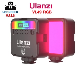 Ulanzi VL49 RGB ไฟติดหัวกล้อง 360 สี (LED 2500K-9000K) มาพร้อมแบตเตอรี่ในตัว