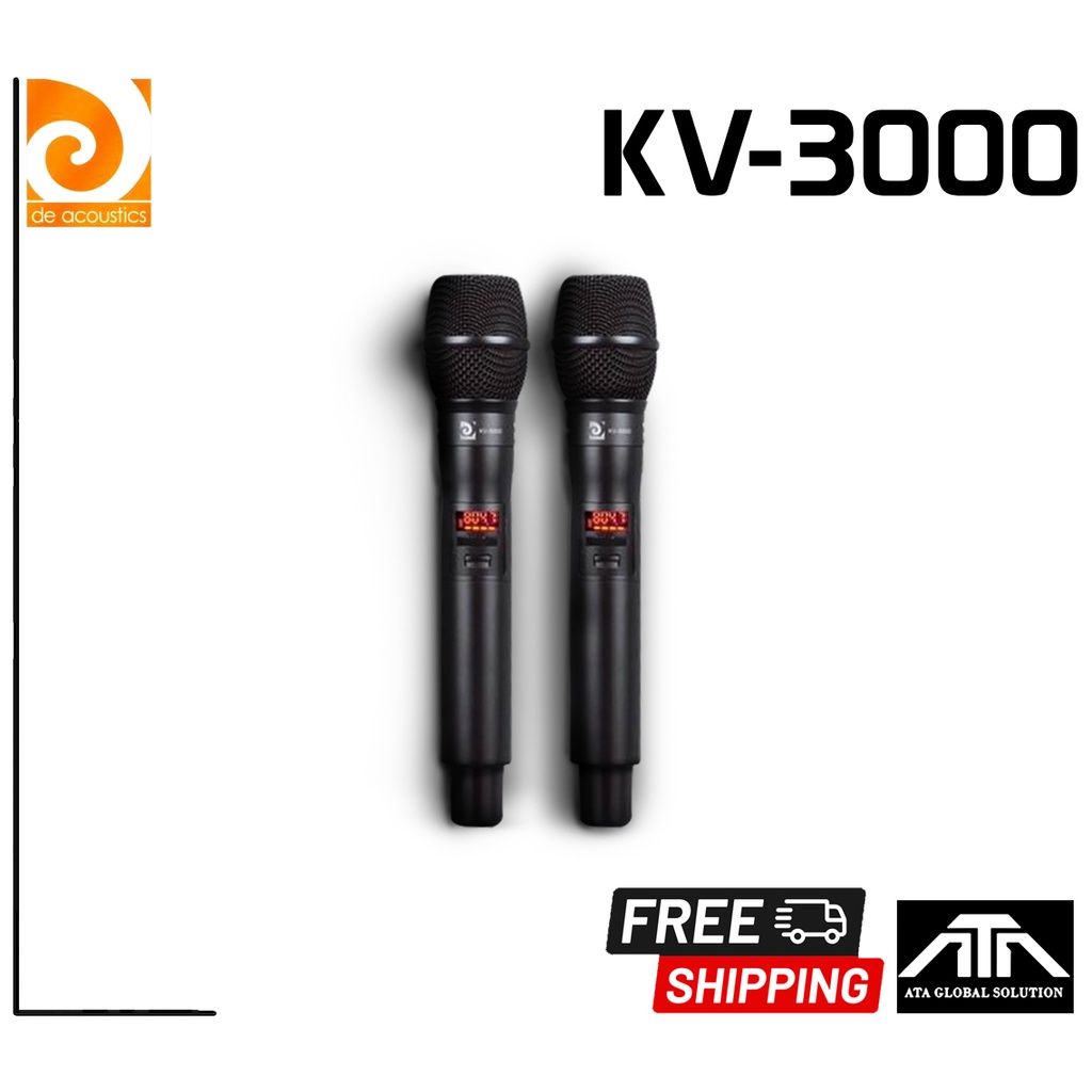 ไมค์ลอย-de-acoustic-kv3000-ปรับความถี่ได้-พร้อมกระเป๋าเก็บไมค์-ความถี่ใหม่-ที่ขออนุญาติ-กสทช-แล้ว-de-acoustic-kv-3000