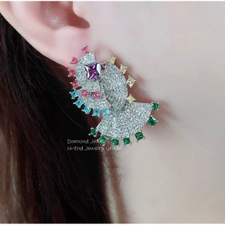 Diamond Earring ต่างหูเพชร ต่างหูออกงาน  ตกแต่งด้วยเพชร CZ แท้ งานสวยน่ารัก ดีไซส์เก๋มากๆค่ะ เพชรวิ้งที่สุด