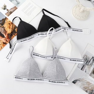 สินค้าพร้อมส่งจากไทย💥Angle Bra 💥(N682) บราสายเดี่ยว ขอบยางลายตัวอักษร มีฟองน้ำปรับสายได้