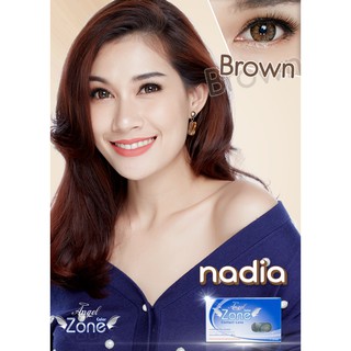 คอนแทคเลนส์ Angelzone Color รุ่น Nadia สีน้ำตาล (รายเดือน)