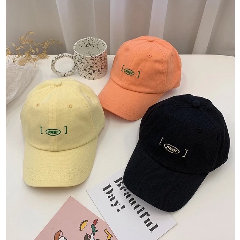 สินค้าพร้อมส่งจากไทย-หมวกแก็ปปัก-frei-หมวกแก็ปสไตล์เกาหลี-dm18