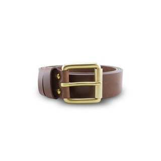 Brown Stone เข็มขัดหนังแท้รุ่น Milano Tan Belt Solid Brass Roller Buckle