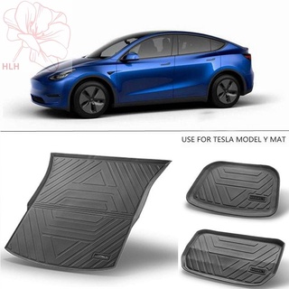 แผ่นรองลำตัว Tesla ModelY Model3 แผ่นรองลำตัวด้านหน้า แผ่นรองกล่องท้าย แผ่นรองกล่องเก็บของ TPE แผ่นรองภายใน