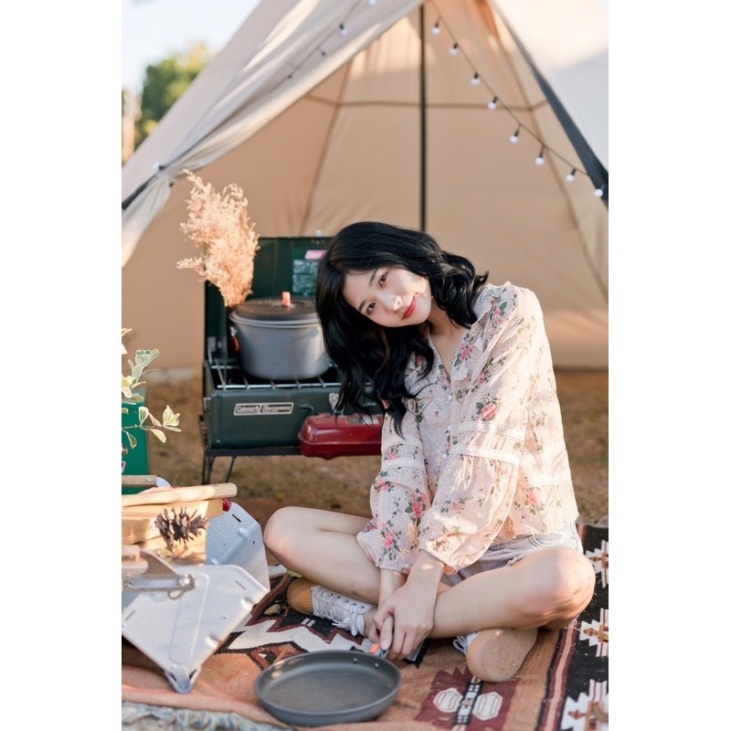 Numsha Brand เสื้อแขนยาวลายกุหลาบสีชมพู / NB20132BR | Shopee Thailand