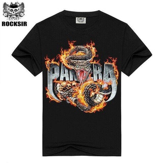 ROUND คอลูกเรือpantera heavy metal music rock band เสื้อยืดสีดำ plus size clic sportwear ของขวัญวันเกิดพ่อ-4XL