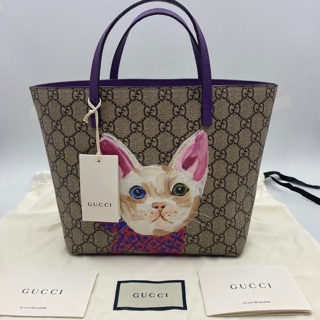 Like newww Gucci tote kids แมวม่วง