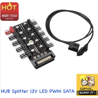 1 ถึง 8 3Pin ฮับพัดลม PWM SATA Molex Splitter PC สายเคเบิลการทำเหมืองแร่ 12V แหล่งจ่ายไฟ Cooler Cooling SPEED CONTROLLE