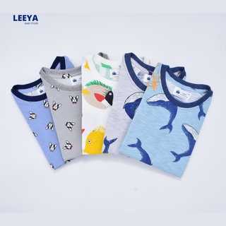 สินค้า Leeya เสื้อยืดเด็กคอกลม 100% Cotton Supersoft  เนื้อผ้านุ่ม ทรงสวย สวมใส่สบาย Baby & Kids Tshirt