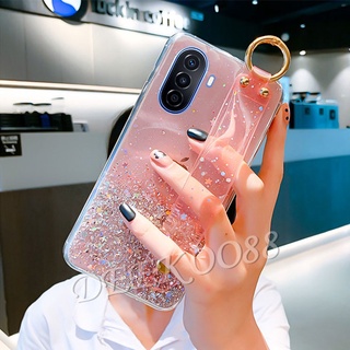 เคสโทรศัพท์มือถือ Huawei Nova Y70 / 9 SE / 9 / 8i / 8 / P50 / P50 Pro 2022 New Phone Cell Case Bling Star TPU Softcase Transparent Smartphone Casing with Wristband Back Cover Nova9 9SE NovaY70