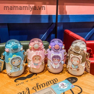 Mama 【จัดส่งทันที】ขวดน้ําใส 720 มล. สําหรับเด็ก พกพาสะดวก ฟรี น่ารัก. พร้อมสายคล้องมือ