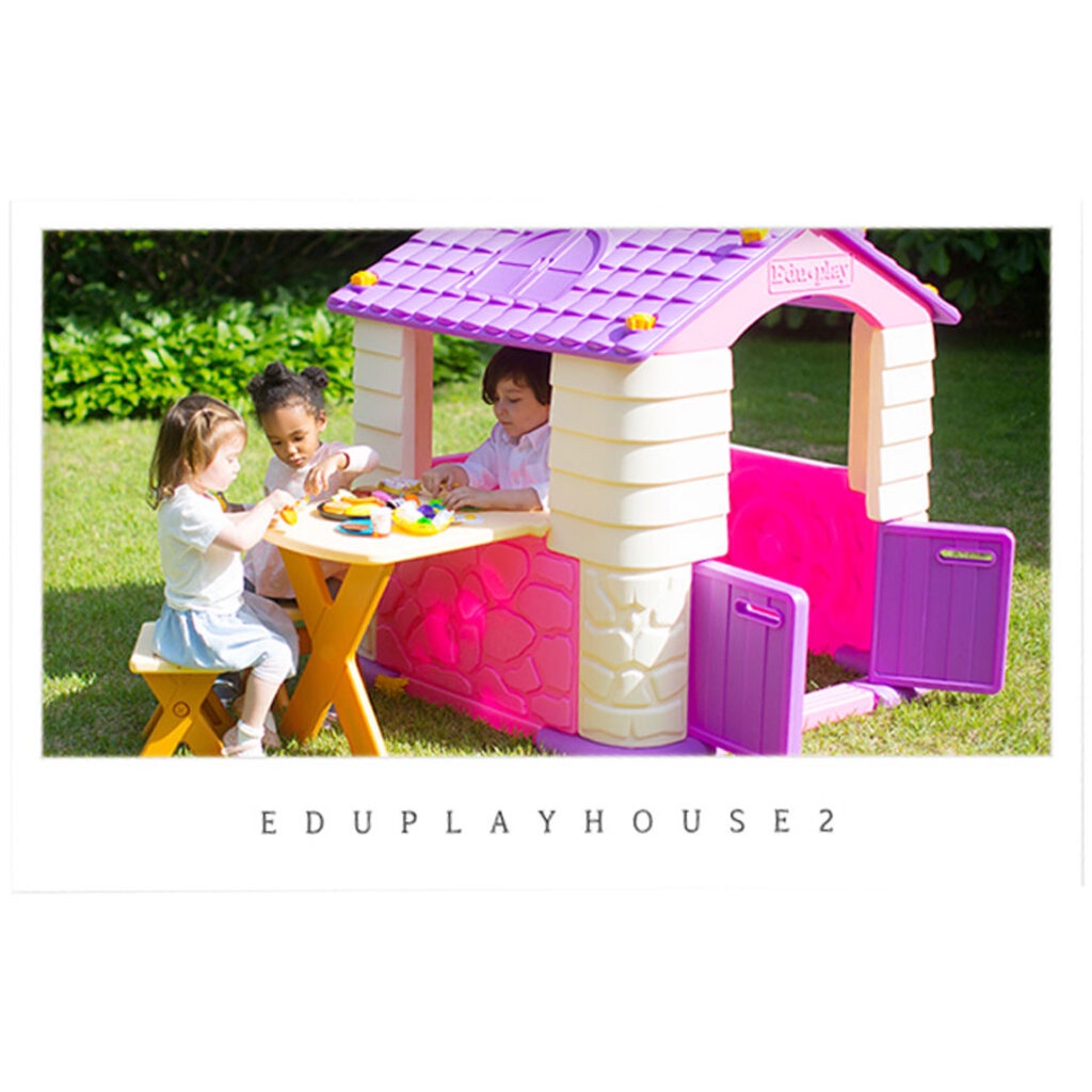 จัดส่งฟรี-eduplay-บ้านเด็กเล่นพร้อมโต๊ะเก้าอี้และสไลเดอร์-รุ่น-play-house-slide-table-amp-chair-set