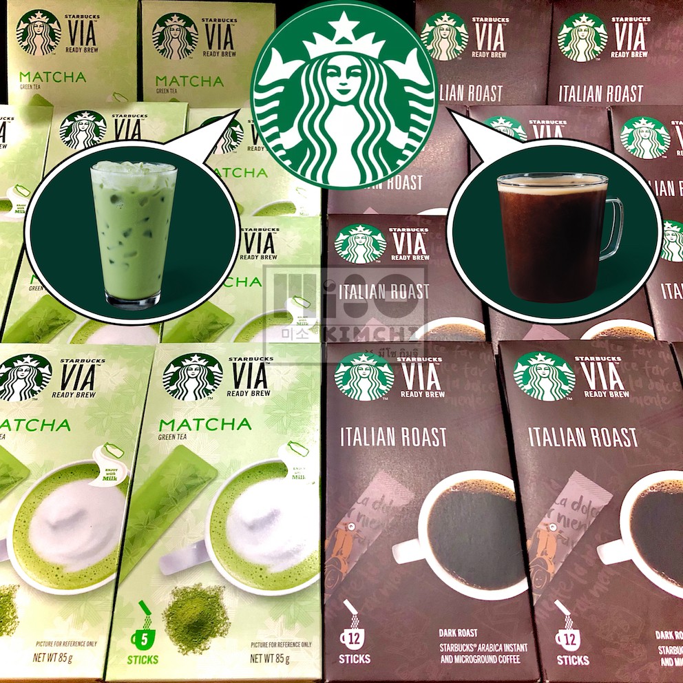 Starbucks VIA (Matcha Green Tea / Italian Roast) เครื่องดื่มสตาร์บัค ...