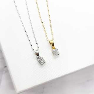 💎Amantio Diamond💎จี้เพชรบาเก็ต พร้อมสร้อยคออิตาลี18K เพชรแท้ทองแท้✨