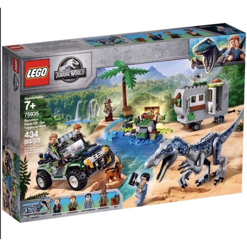 lego-กล่องมีตำหนิเล็กน้อย-jurassic-world-75935-baryonyx-face-off-the-treasure-hunt-ของแท้