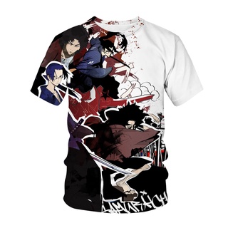 เสื้อยืด คอกลม พิมพ์ลายอนิเมะ Samurai Champloo 3 มิติ สไตล์ญี่ปุ่น ฮาราจูกุ สตรีท แฟชั่นสําหรับผู้ชาย และผู้หญิง