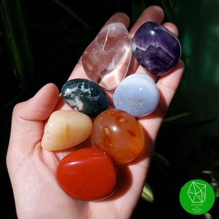 ชุดหินขัดมันธรรมชาติ 7 จักระ (7 Chakra Tumbleds)​