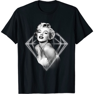 เสื้อยืดผ้าฝ้ายพิมพ์ลายคลาสสิก เสื้อยืดแขนสั้น พิมพ์ลาย Marilyn Monroe Glowing Diamond พรีเมี่ยม แฟชั่นสําหรับผู้ชาย และ