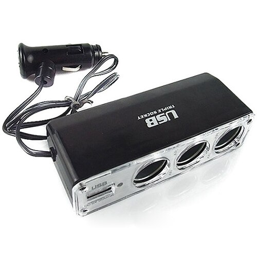 อะแดปเตอร์ซ็อกเก็ตที่จุดบุหรี่ในรถยนต์-12v-5a-3-ทาง-led-usb-dc