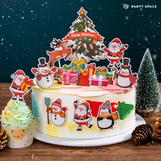 【Xmas New Design】พร็อพซานตาคลอส Elk Snowman Diy สําหรับตกแต่งเค้ก