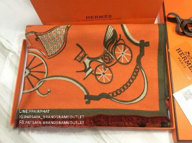 brand-hermesแท้-outlet-ผ้าคลุมไหล่-ผ้าพันคอ-hermes-ผ้าคลุมไหลสไตล์วินเทจ