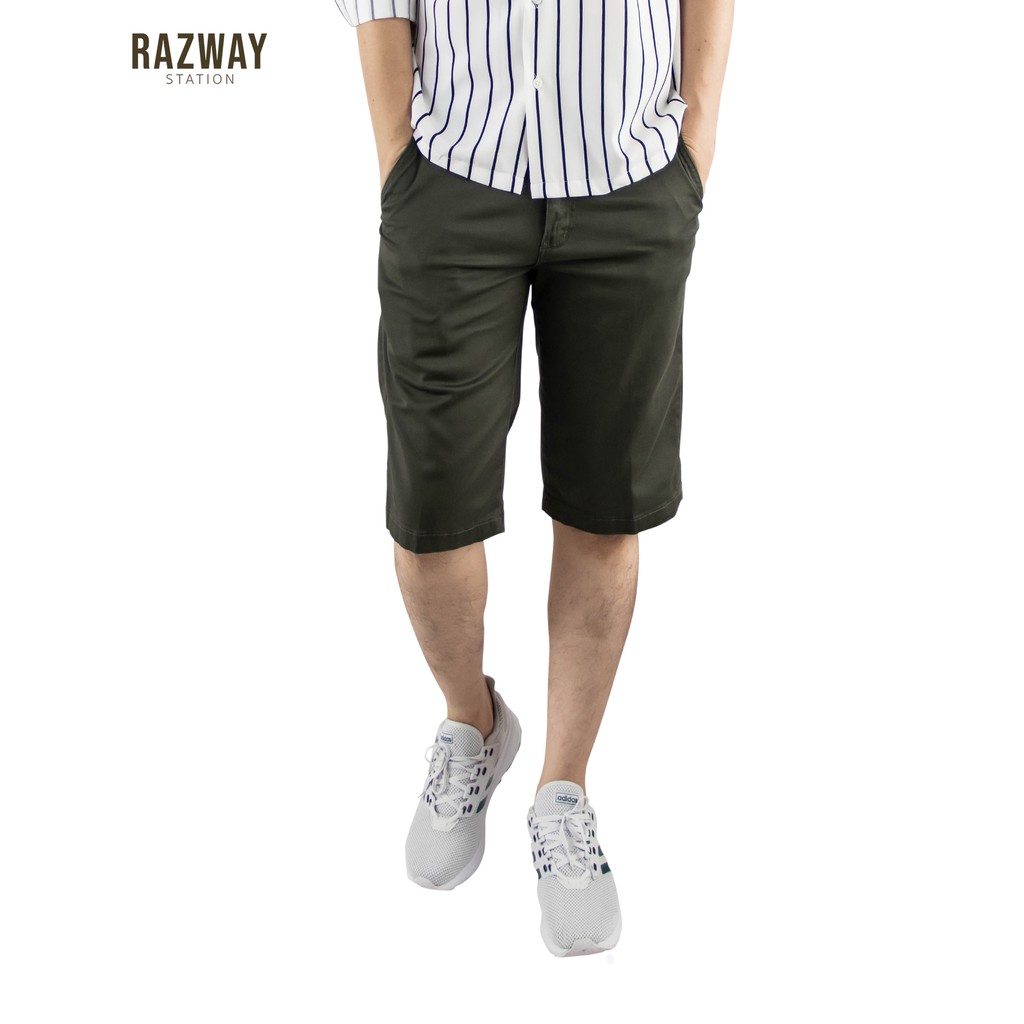 รูปภาพสินค้าแรกของRazway กางเกงขาสั้น ผ้ายืด นุ่มสบาย กางเกงขาสั้นผู้ชาย รุ่น RZ194