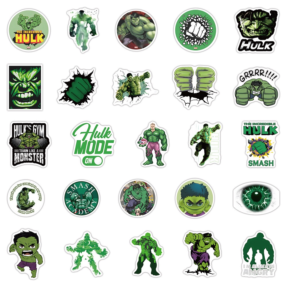 สติกเกอร์-pvc-กันน้ํา-ลายซุปเปอร์ฮีโร่-hulk-มี-50-ชิ้น
