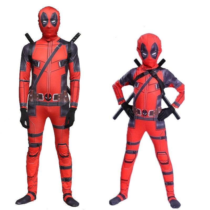 ราคาและรีวิวเครื่องแต่งกาย ชุดคอสเพลย์ ซุปเปอร์ฮีโร่ Marvel Deadpool Spider-Man One Piece สําหรับเด็ก และผู้ใหญ่