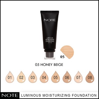 NOTE COSMETICS LUMINOUS MOISTURIZING FOUNDATION 05 HONEY BEIGE