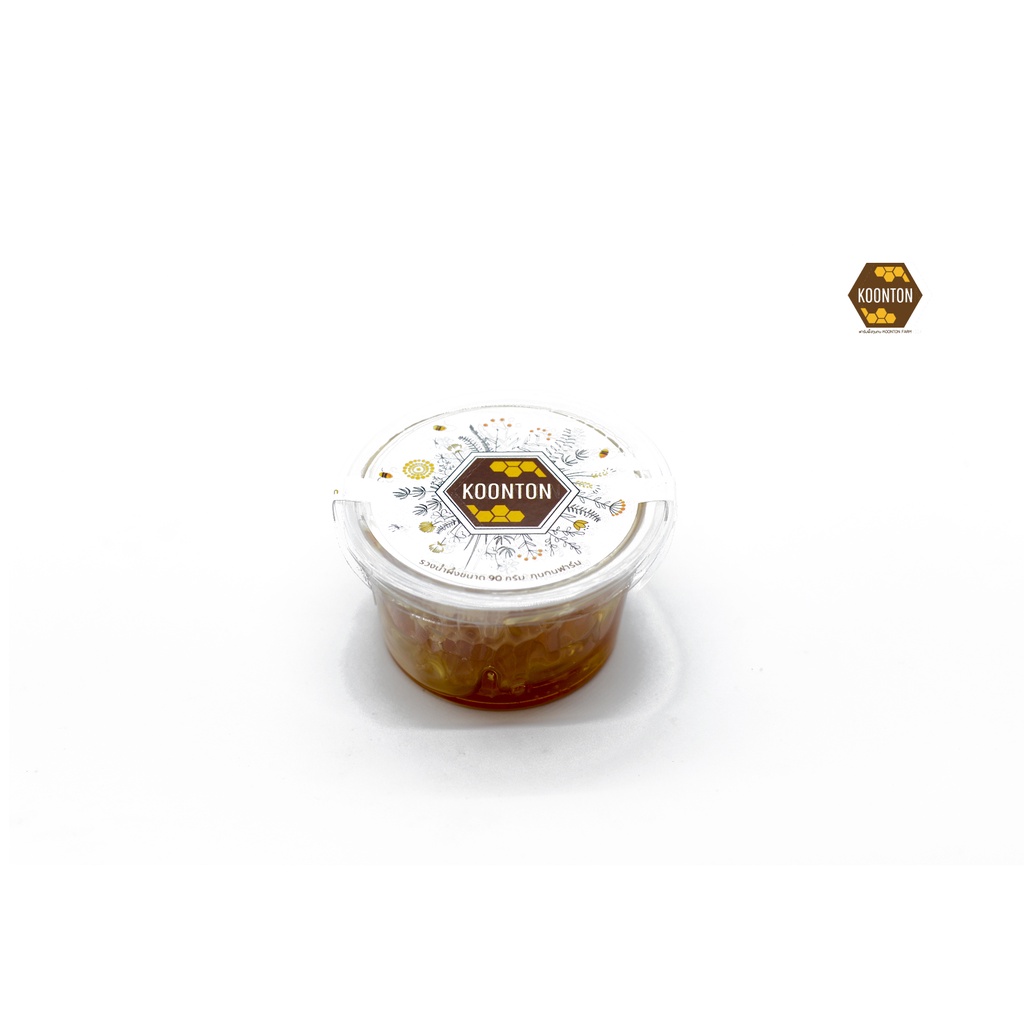 ภาพหน้าปกสินค้ารวงผึ้งขนาด 90 กรัม มี  รวงน้ำผึ้งสดธรรมชาติ 100% (HoneyComb) กุนทนฟาร์ม จากร้าน farmkoonton บน Shopee