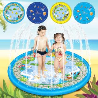 Kids Inflatable Fish Shape Water Splash Play Pool Playing Sprinkler Mat Outdoor