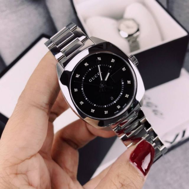 Gucci black outlet diamond watch