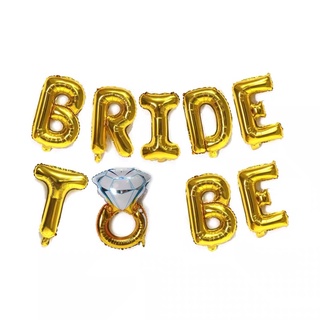 ภาพขนาดย่อของภาพหน้าปกสินค้าลูกโป่งตัวอักษร Bride to be ฟรี ริบบิ้น อักษรขนาด 16 นิ้ว พร้อมส่งในไทย จากร้าน rainbow_balloons บน Shopee ภาพที่ 2