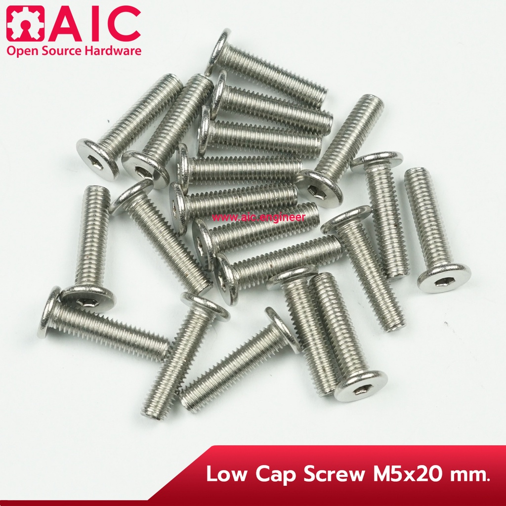 low-cap-screw-สแตนเลส-m5-m8-ยาว-8-25มม-น็อตหัวแบน-สกรูหัวแบน-aic