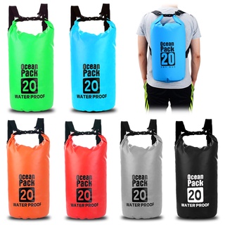 Ocean Bag Pack ถุงกันน้ำสะพายหลังได้  20 ลิตร (สีเขียว)