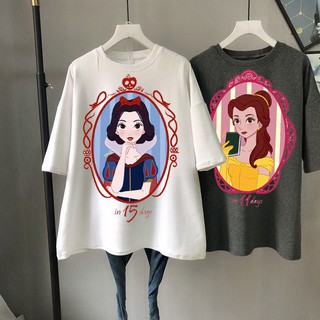 เสื้อยืดใหม่ 2022★★★ เสื้อยืดแขนสั้น พิมพ์ลายการ์ตูนดิสนีย์ เจ้าหญิงแอเรียล สไตล์ฮาราจูกุ แฟชั่นฤดูร้อน สําหรับผู้หญิง y