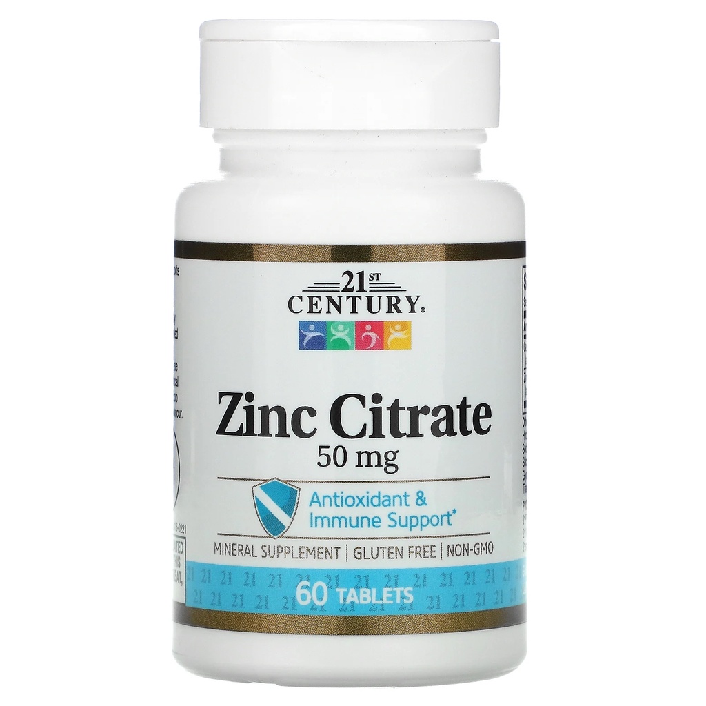 ภาพหน้าปกสินค้าZinc Citrate 50 mg (60 เม็ด) - 21st Century