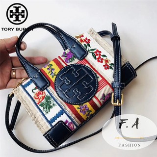 【พร้อมส่ง 】F.A ว่าแท้100% Tory Burch  handbags  Ella mini tote bag portable diagonal / all-match fashion 75206