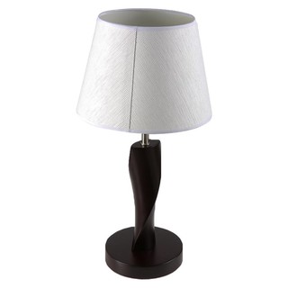 Table lamp TABLE LAMP COUNTRY LS-MT1098 CARINI FABRIC/WOOD WHITE/BROWN The lamp Light bulb โคมไฟตั้งโต๊ะ ไฟตั้งโต๊ะ COUN