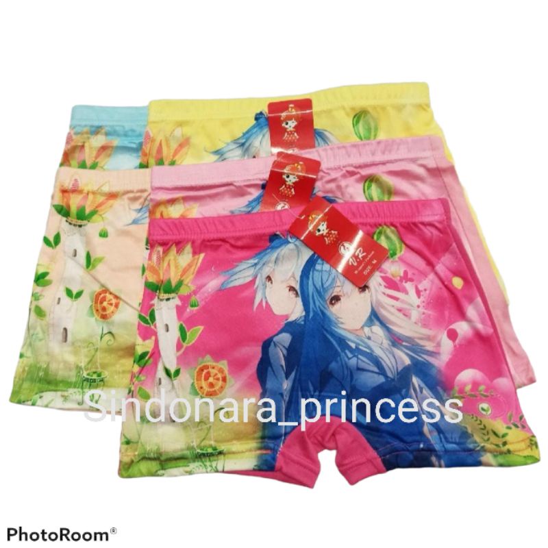 ภาพหน้าปกสินค้ากางเกงในเด็กหญิง แบบมีขา คละแบบ คละลาย คละสี มีสีฟ้า ชมพู พั้นซ์ บานเย็น ส้ม