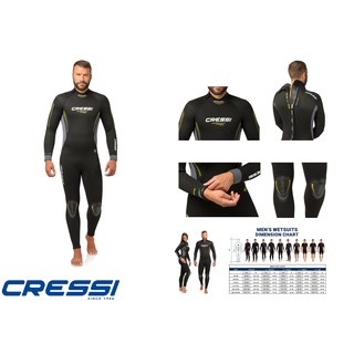 เว็ทสูทดำน้ำ ผู้ชาย อุปกรณ์ดำน้ำ CRESSI FAST MAN WETSUIT 5MM