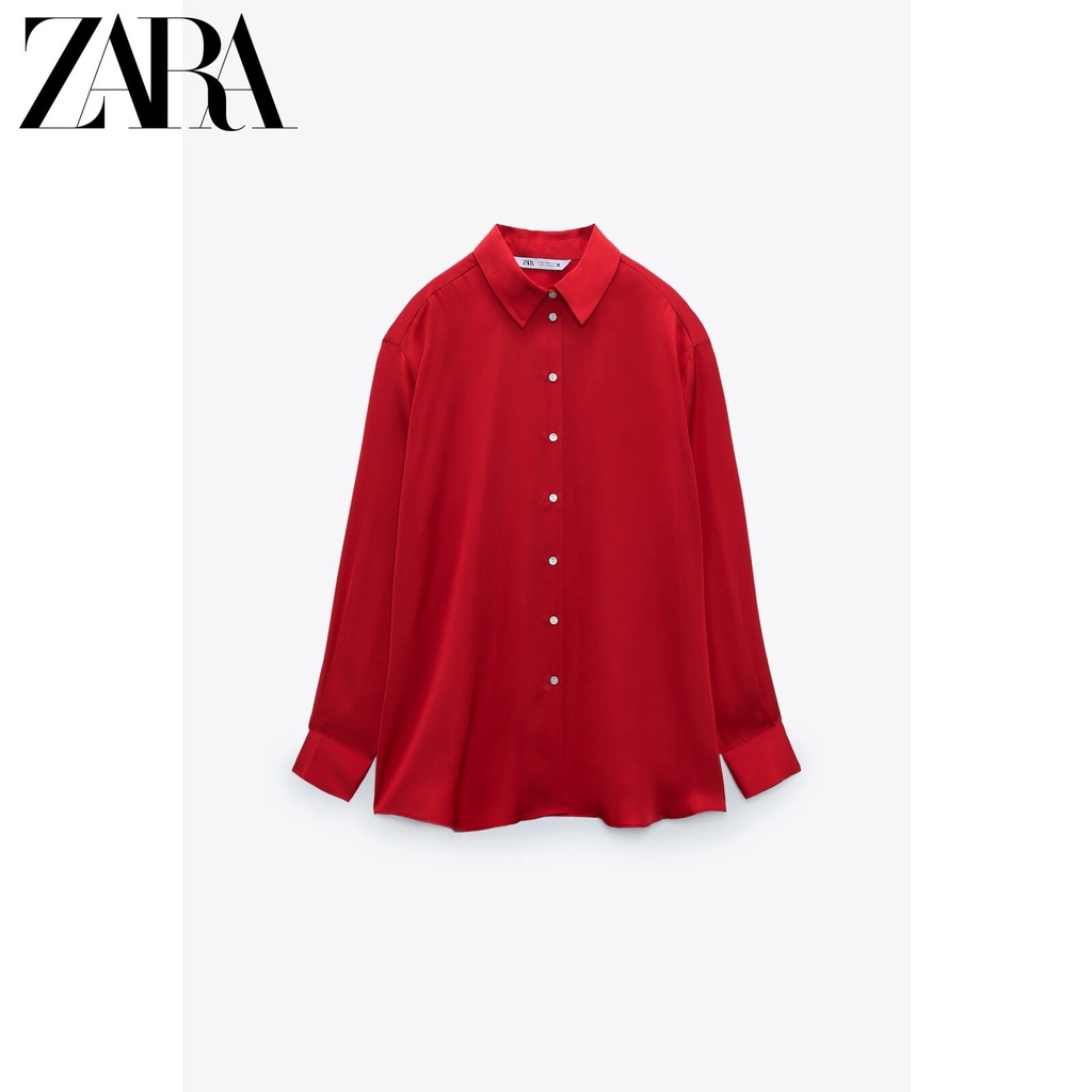zara-เสื้อเชิ้ต-ผ้าซาติน-ผ้าไหม-สําหรับผู้หญิง