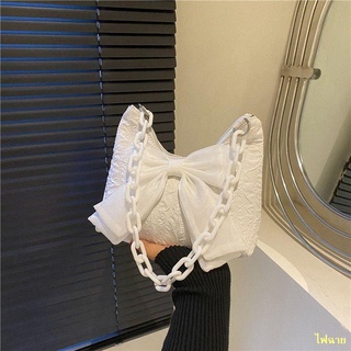 🔥Hot Sale/Fashion Bow Small Bag Women s New Textured Acrylic Shoulder Underarm Bag for Women
