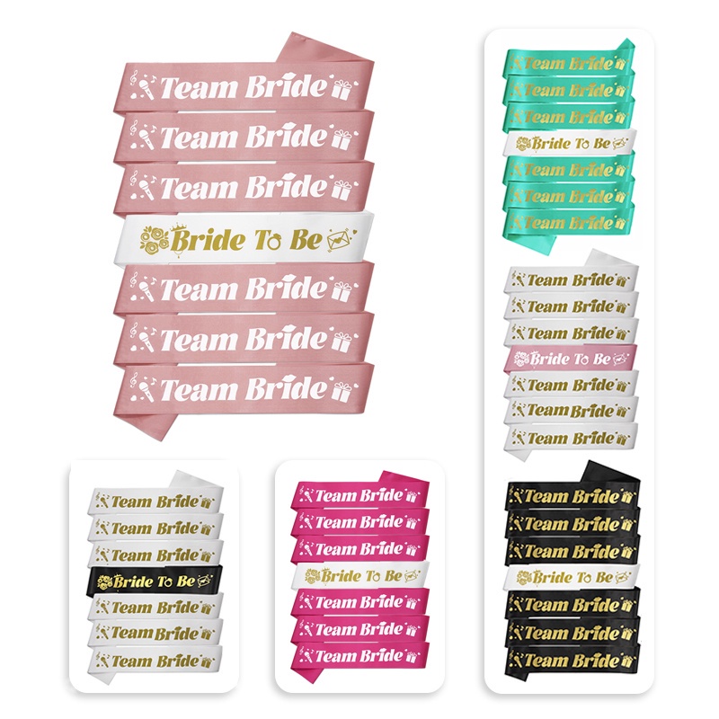 สายคาดเอว Bride To Be And Team Bride 6+1 สําหรับเจ้าสาวตกแต่งงานปาร์ตี้ ...