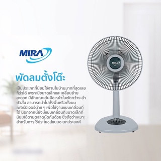 ภาพขนาดย่อของภาพหน้าปกสินค้าMIRA มิร่า พัดลมตั้งโต๊ะ 12 นิ้ว รุ่น M-1211N สีเทา จากร้าน miraelectric บน Shopee