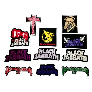 Black Sabbath ตัวรีดติดเสื้อ หมวก กระเป๋า แจ๊คเก็ตยีนส์ Hipster Embroidered Iron on Patch  DIY