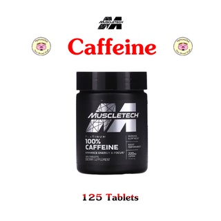 ภาพขนาดย่อของสินค้าMuscletech, Platinum 100% Caffeine, 220 mg, 125 Tablets คาเฟอีน