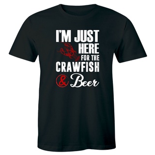 T-shirt  เสื้อยืด พิมพ์ลาย IM Just Here For The Crawfish And Beer สําหรับผู้ชายS-5XL