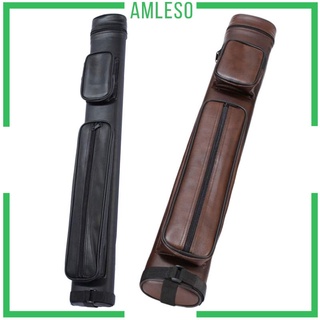 สินค้า [amleso] กระเป๋าใส่ไม้คิวพูล หนังเทียม 2/4 หลุม น้ําหนักเบา ปรับได้ พร้อมสายคล้องไหล่ สําหรับสนุ๊กเกอร์