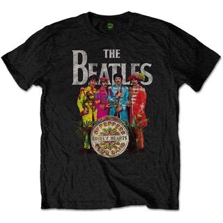 เสื้อยืดผ้าฝ้ายพิมพ์ลาย Yuanl5 [พร้อมส่ง] เสื้อยืดผ้าฝ้าย 100% พิมพ์ลาย The Beatles Sgt PepperS Beatles Merch โอเวอร์ไซ